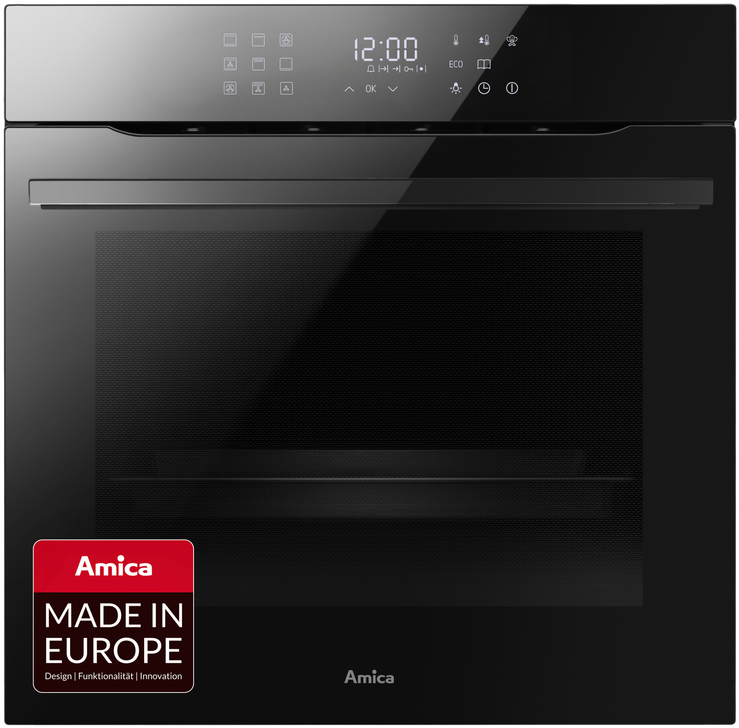 Einbaubackofen, X-type Design, Schwarz-Glas Einbaubackofen, X-type Design, Schwarz-Glas