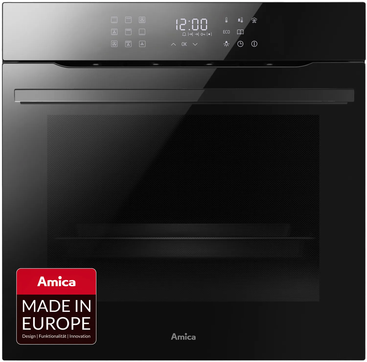 Einbaubackofen, X-type Design, Schwarz-Glas
