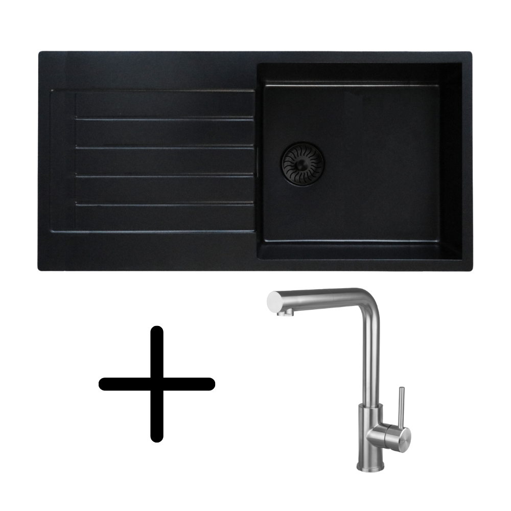 CARESSI CAQPP850R10BK-EB + CABL003IU Spülen-Set