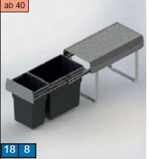 Case, 18 + 8 Liter, Höhe 390 mm 