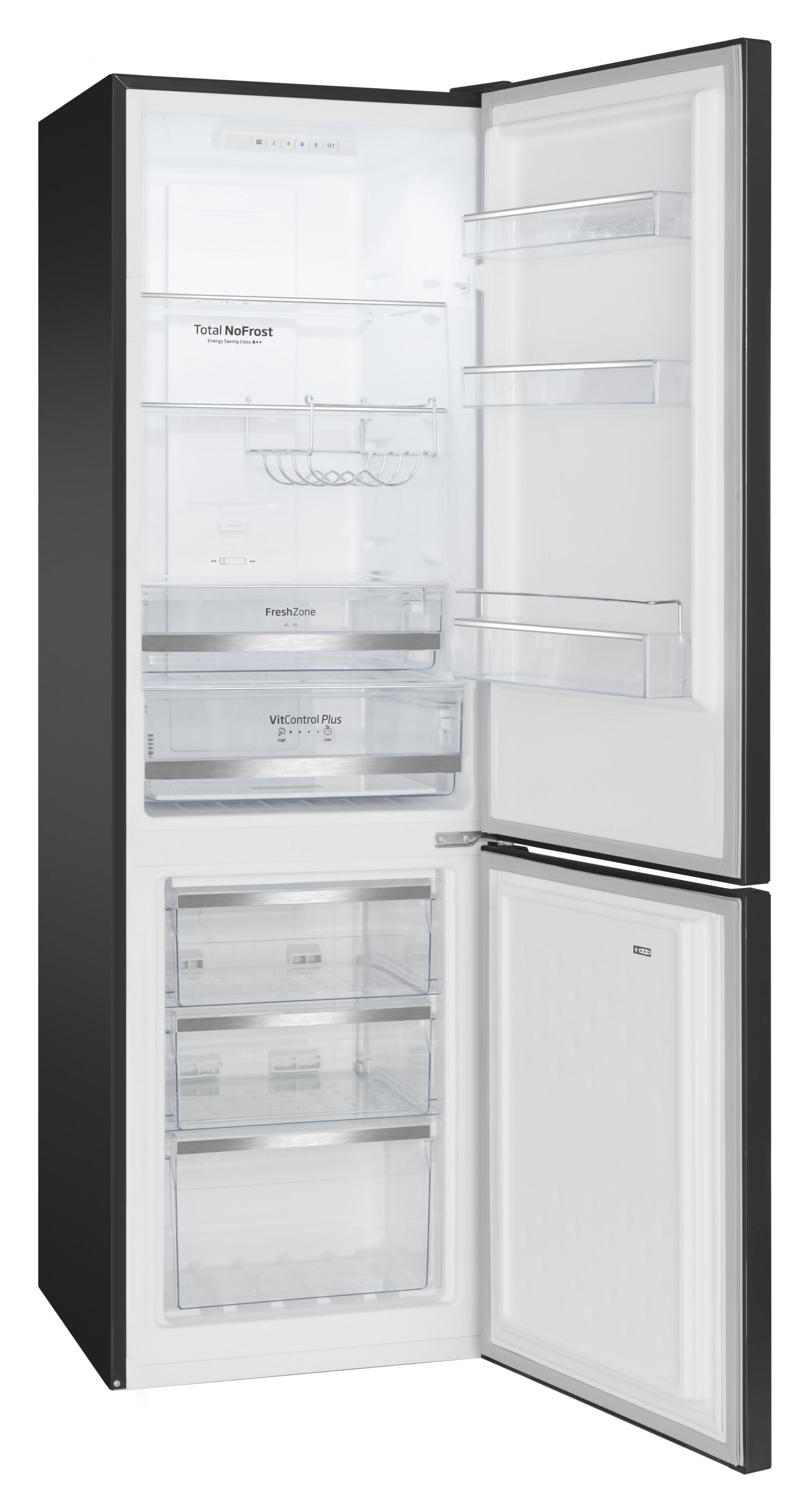 Stand-Kühl-Gefrierkombination KGC 15495 S, schwarz Edelstahloptik, 180 cm