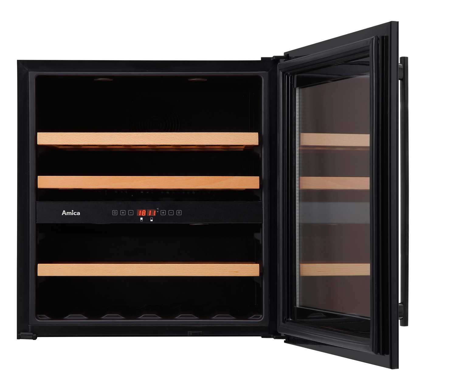 Einbau-Weintemperierschrank, X-Type Design, schwarz