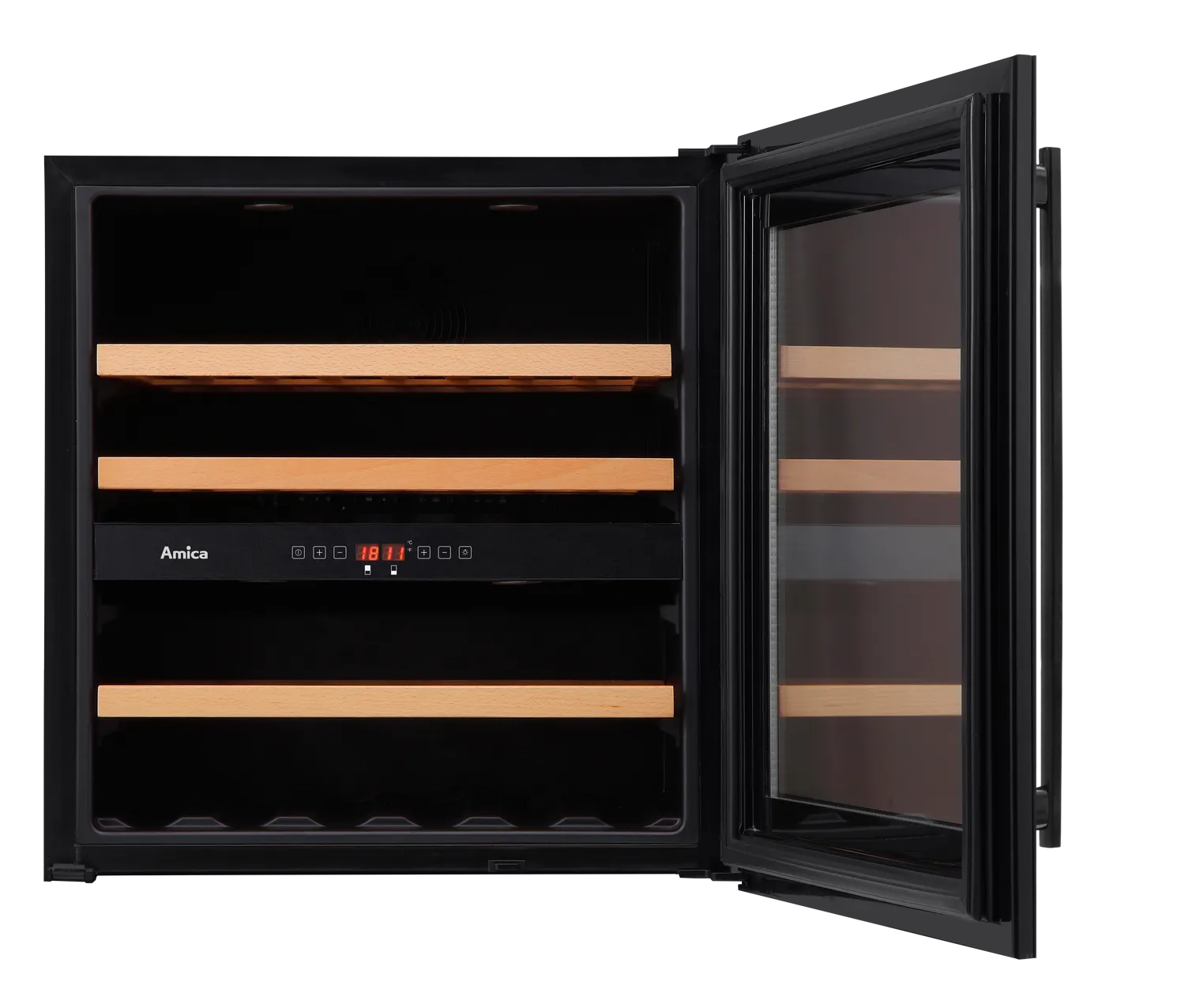 Einbau-Weintemperierschrank, X-Type Design, schwarz