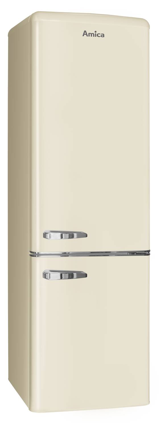 Kühl--Gefrierkombination im Retro Design, 181 cm Höhe, Coffee Cream