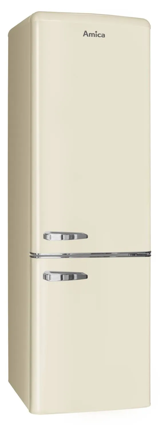 Kühl--Gefrierkombination im Retro Design, 181 cm Höhe, Coffee Cream