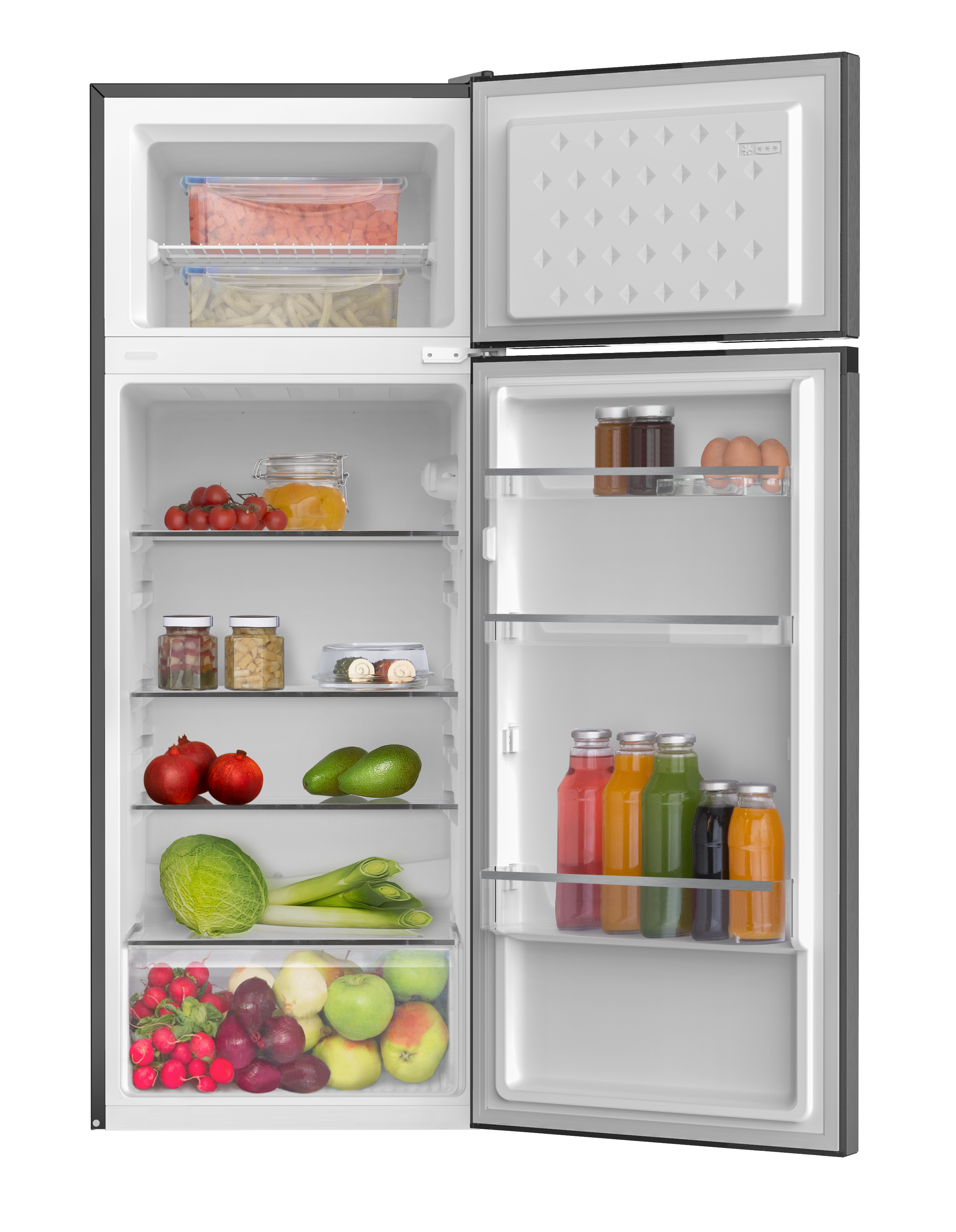 Stand-Kühl-Gefrierkombination DT 374 170 E, Edelstahloptik, 144 cm