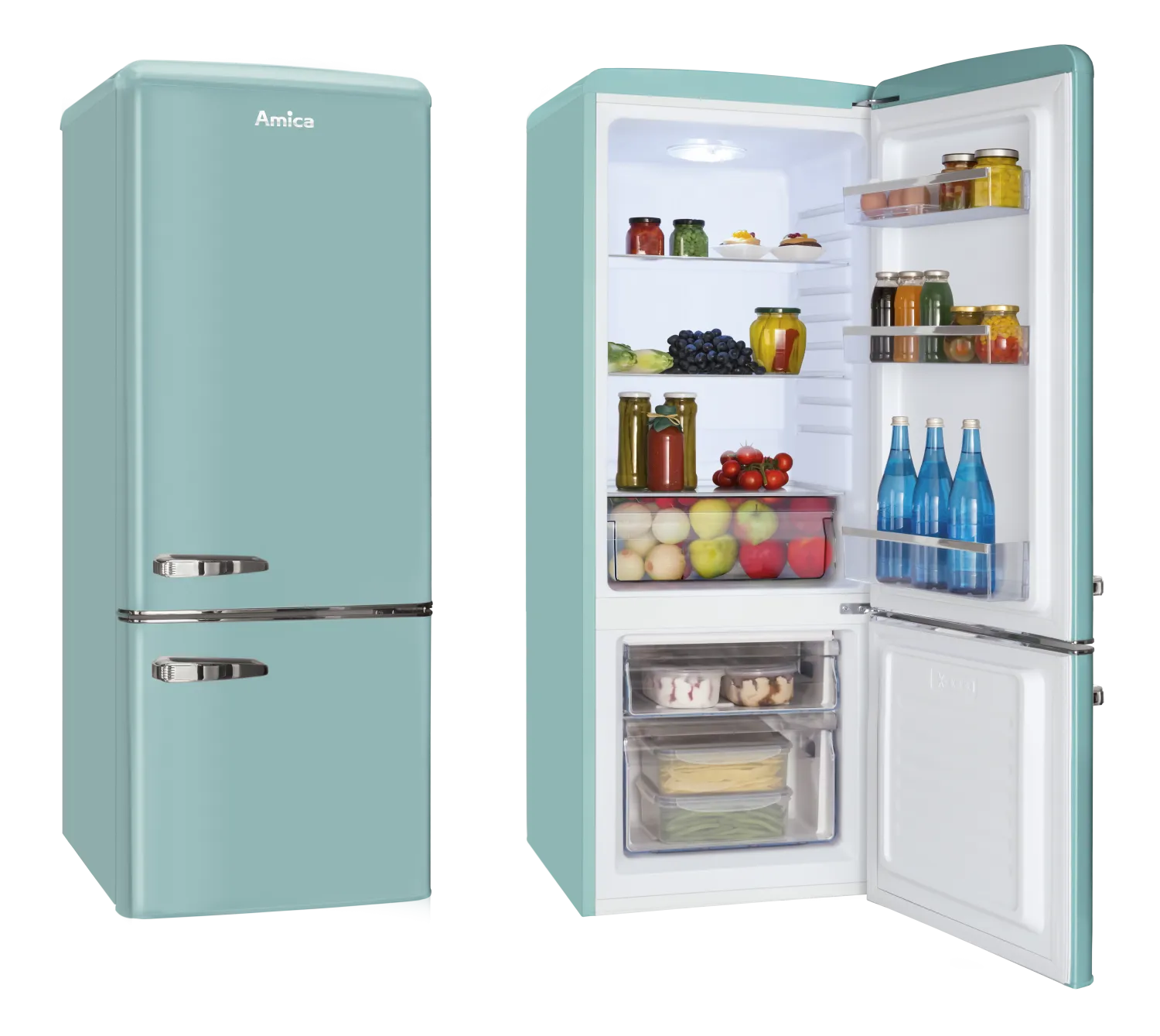 Stand-Kühl-Gefrierkombination KGCR 384 150 T, Ice Blue, 145 cm