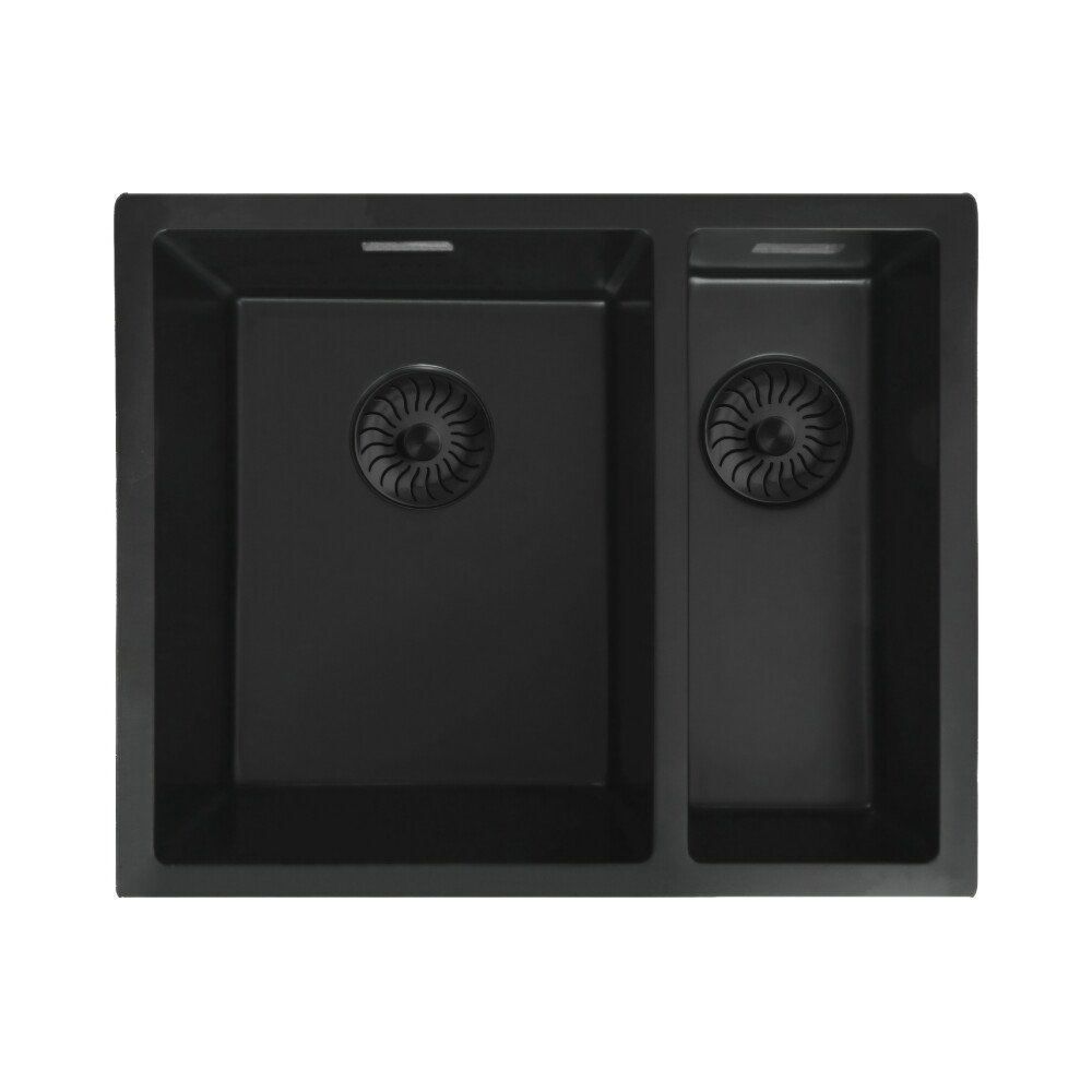 CARESSi Black Line Doppelbecken-Spüle 558mmbreit