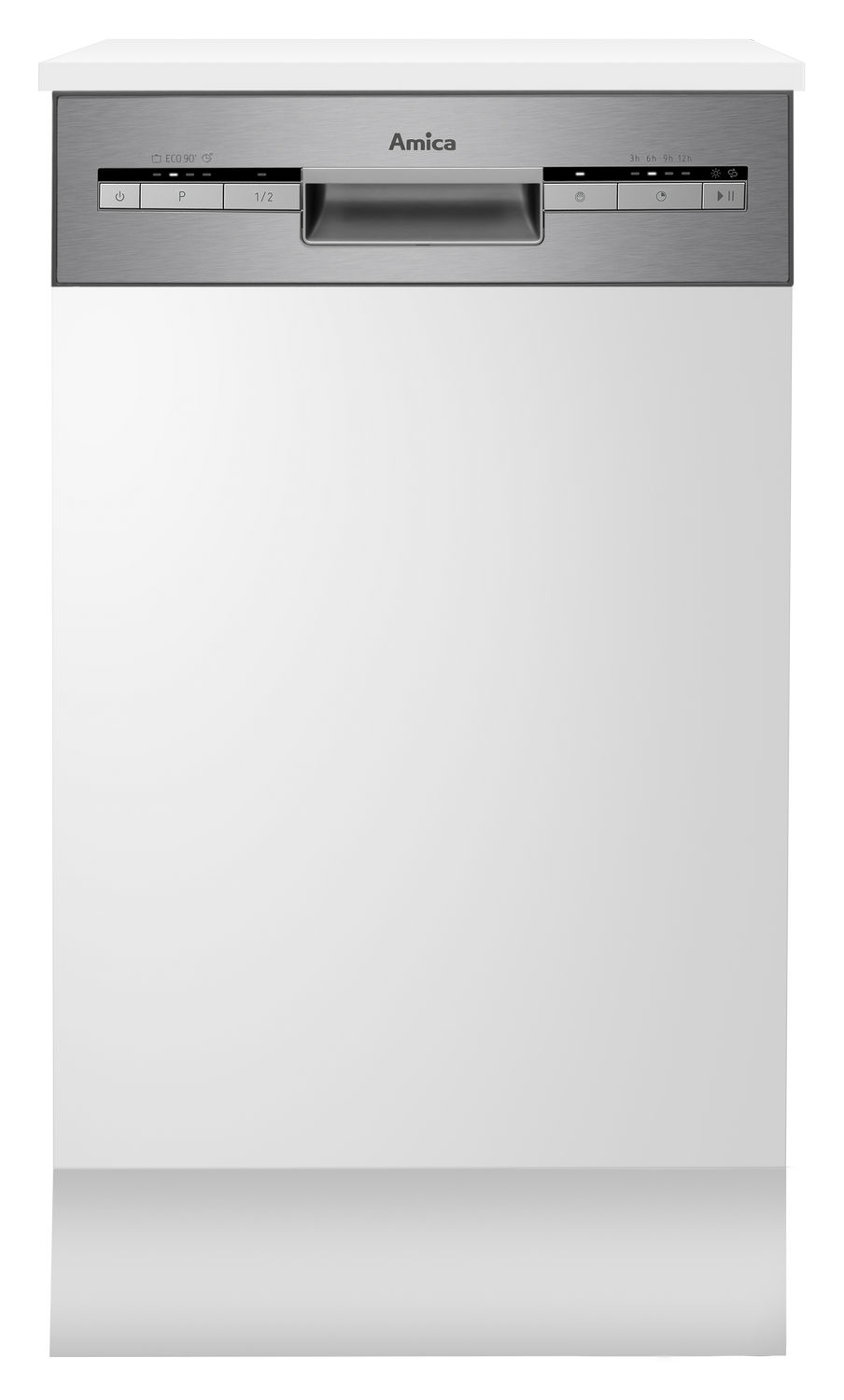 Geschirrspüler, semi-integriert, Edelstahl, 45cm
