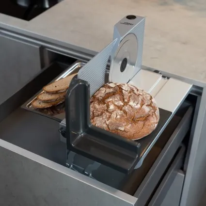 Ritter Einbau Allesschneider AES 72 SR-H, silber, Zuführung rechts, Hochversion 