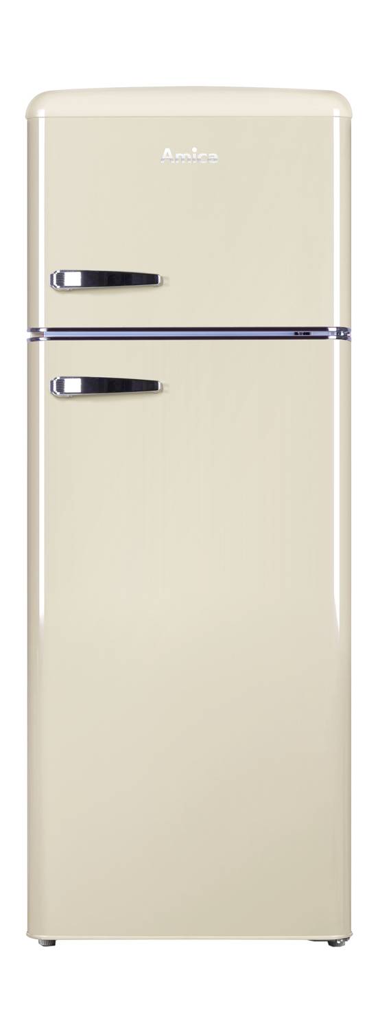 Kühl--Gefrierkombination im Retro Design, 144 cm Höhe, coffee cream Kühl--Gefrierkombination im Retro Design, 144 cm Höhe, coffee cream