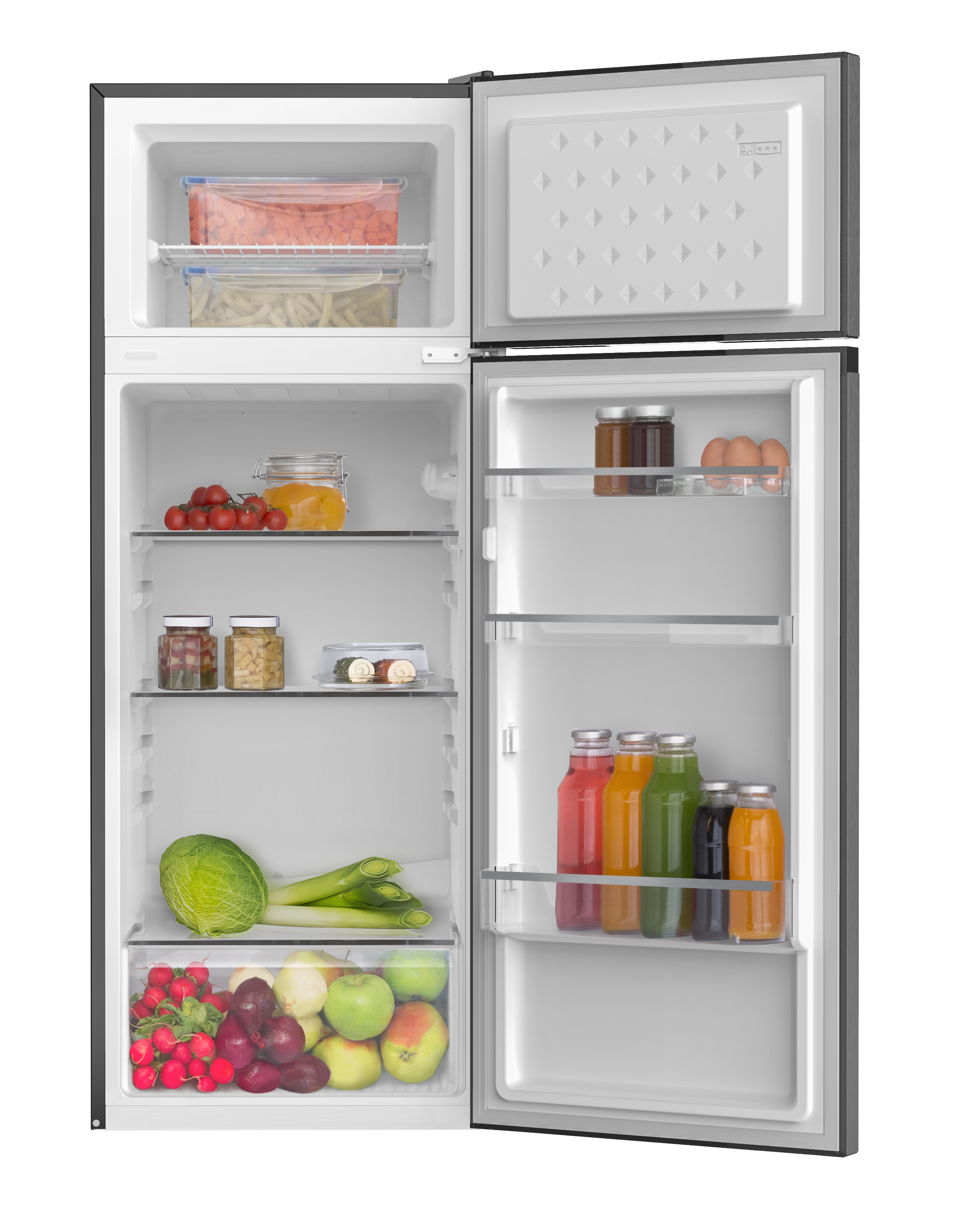 Stand-Kühl-Gefrierkombination DT 374 160 E, Edelstahloptik, 144 cm