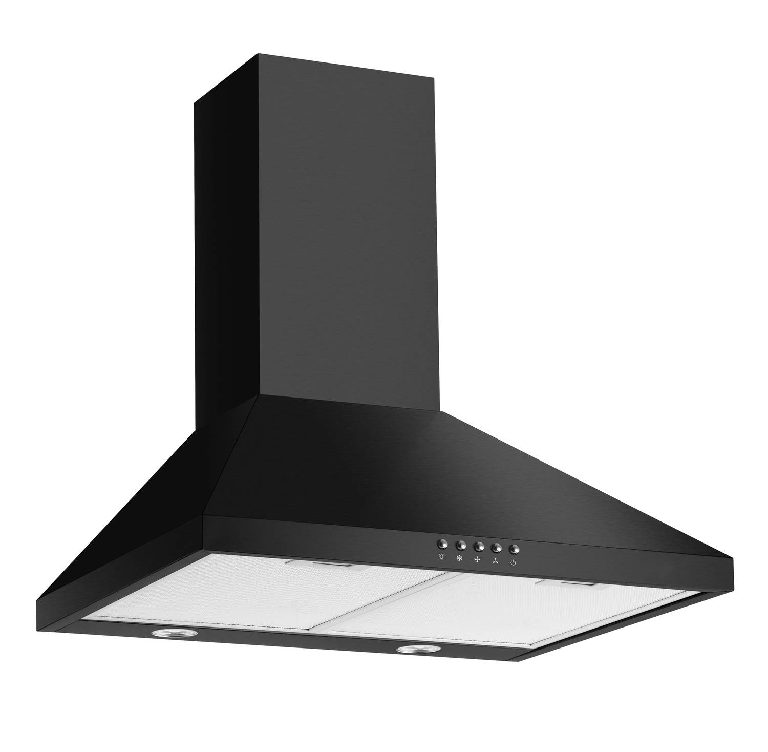 Kaminhaube, Trapez, 60 cm, Schwarz