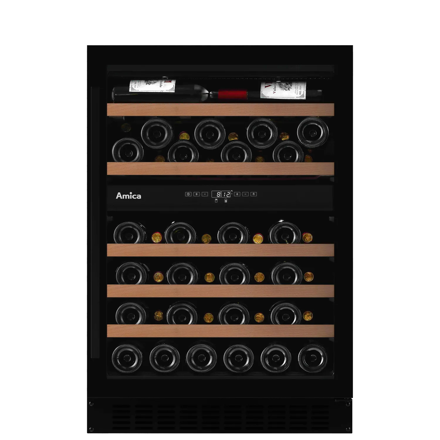 Weintemperierschrank, unterbaufähig, X-Type Design, schwarz